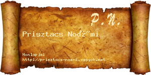 Prisztacs Noémi névjegykártya